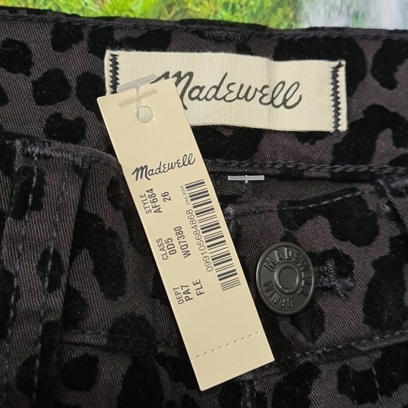Madewell High Waist Velvet Cheetah Print Pants‎ Size 26 NWT - Picture 6 of 9